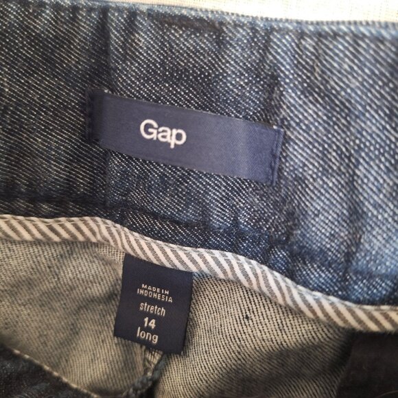💙 Gap Long Wide Leg Thick Denim Look Trousers Size 36/34 Preppy Fall Work Offic - Picture 3 of 8